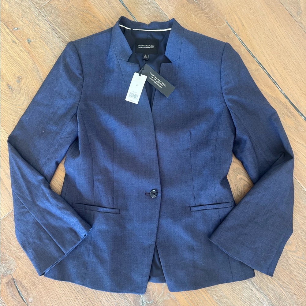 NWT-Banana Republic Long & Lean Navy Blue Women's Suit Jacket